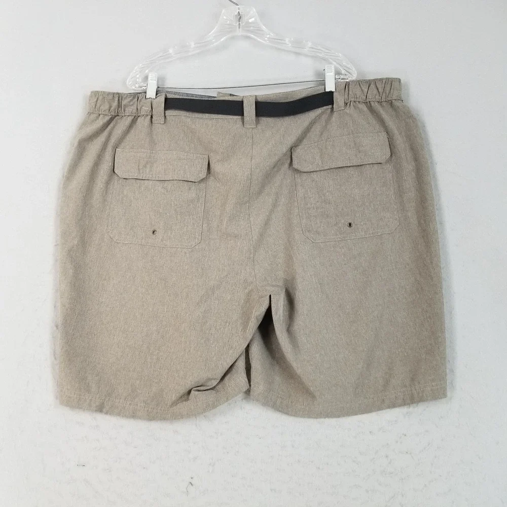 Croft & Barrow Cargo Shorts Mens 48 Tan Heathered Utility Belted Hiking Outdoor